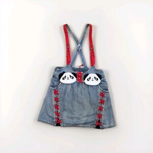 Toby Black A02 Denim Jumper Trash Panda Kawaii Y2K Whimsy Skirt Overalls Quirky